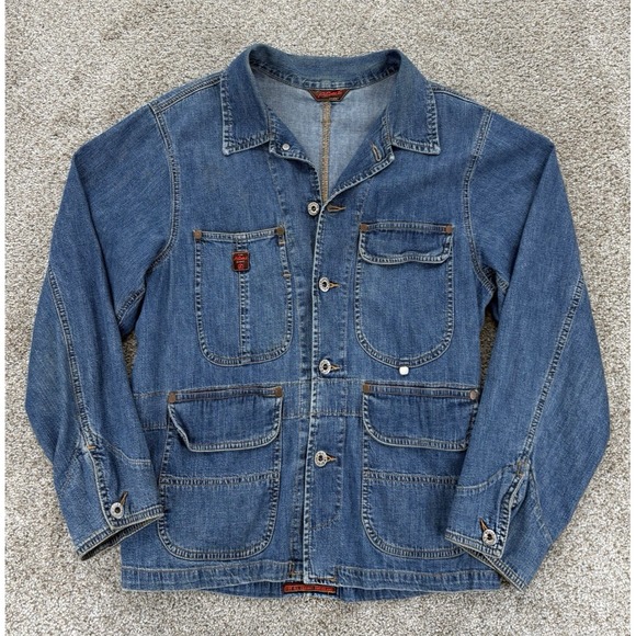 Vintage A. Gold E. Event Denim Chore Coat Womens Size M Blue All-Cotton USA Made - Picture 1 of 14